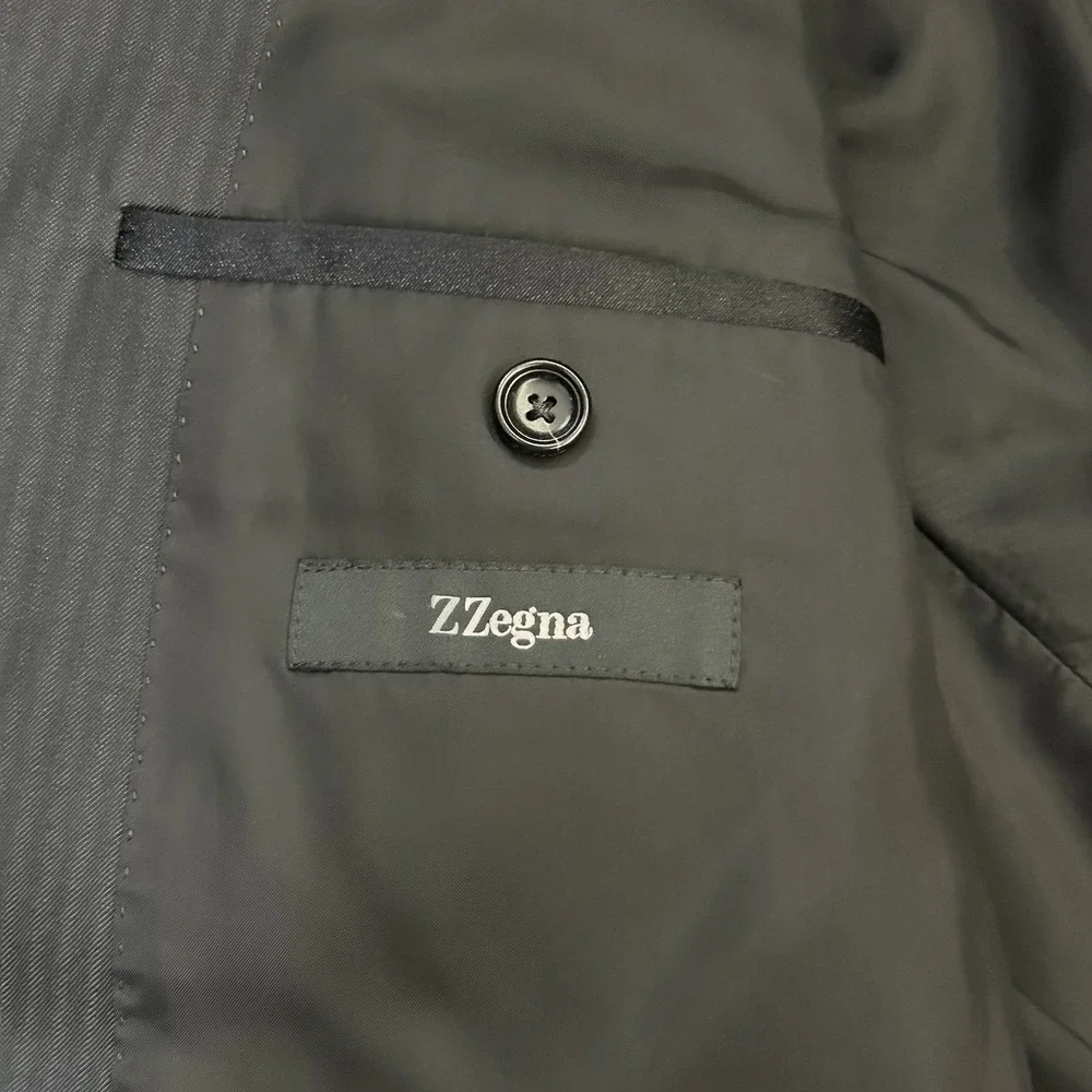 Z Zegna Wool Striped Blazer Two Button Suit Jacket Sports Coat Sz IT-52L US-42L